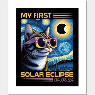 Solar Cat Eclipse, View Totality April 8 2024 Astronomy Cat Posters and Art